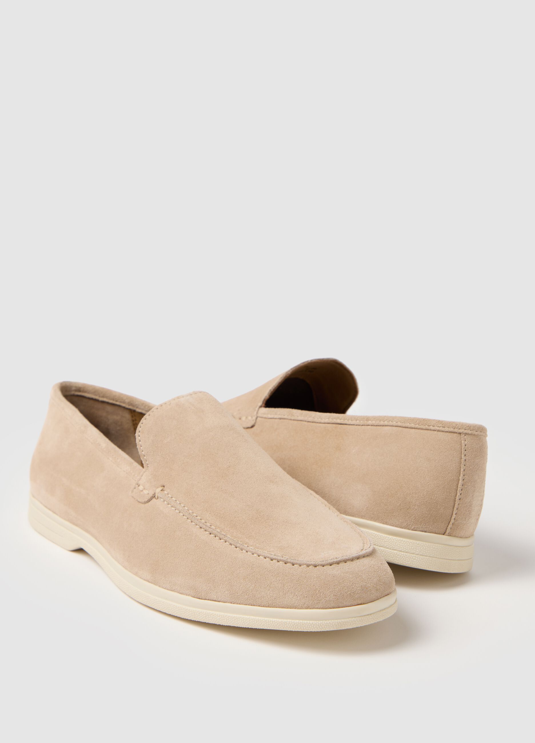 Beige Leather Moccasins by Piombo