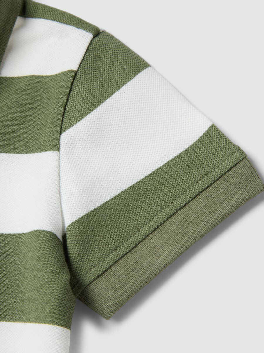 Multicolour striped pure cotton polo shirt for boys with regular fit_3