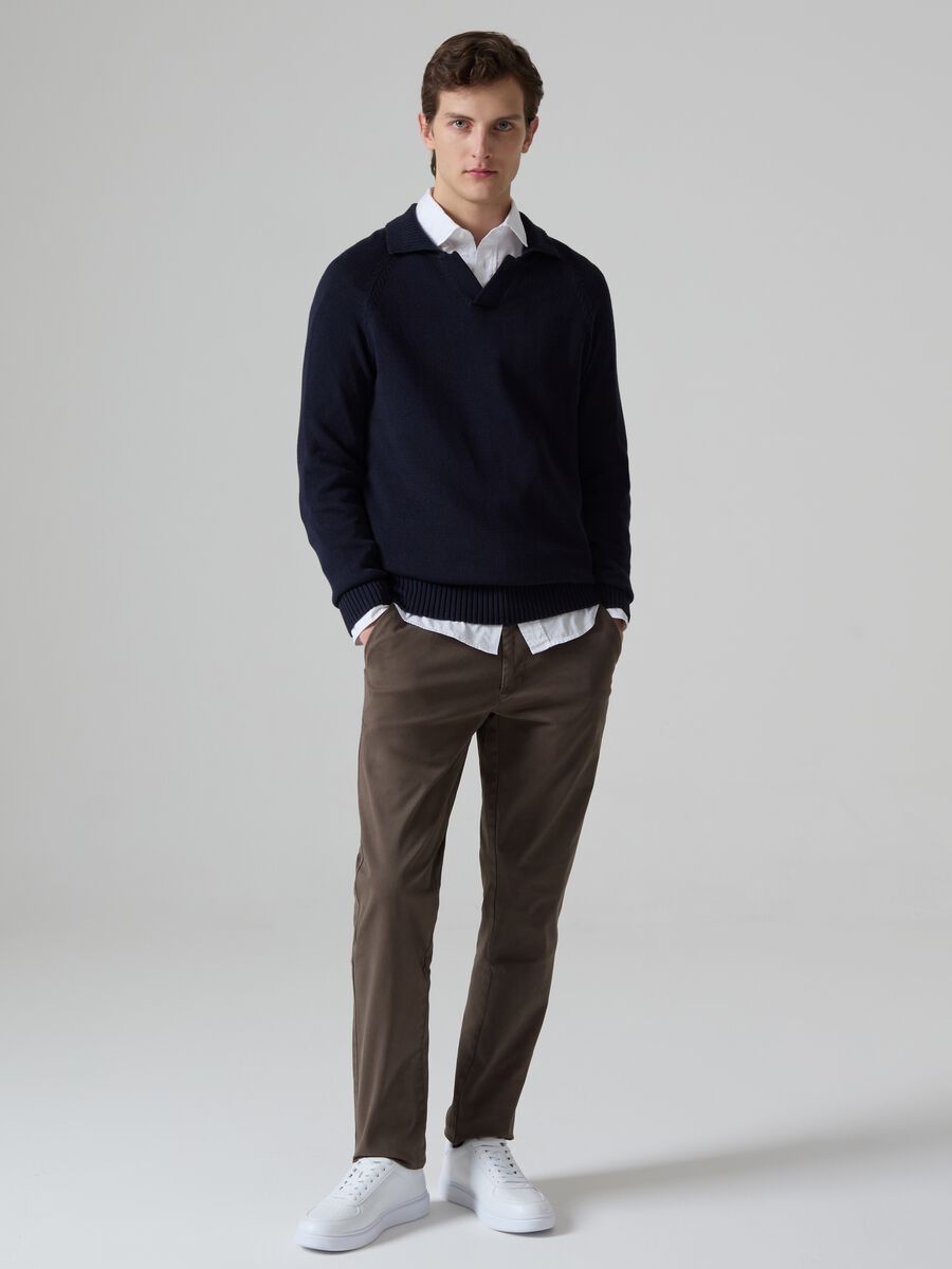 Slim-fit, stretch cotton chinos_0