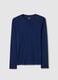 Blue long-sleeve T-shirt in pure cotton, regular fit_4