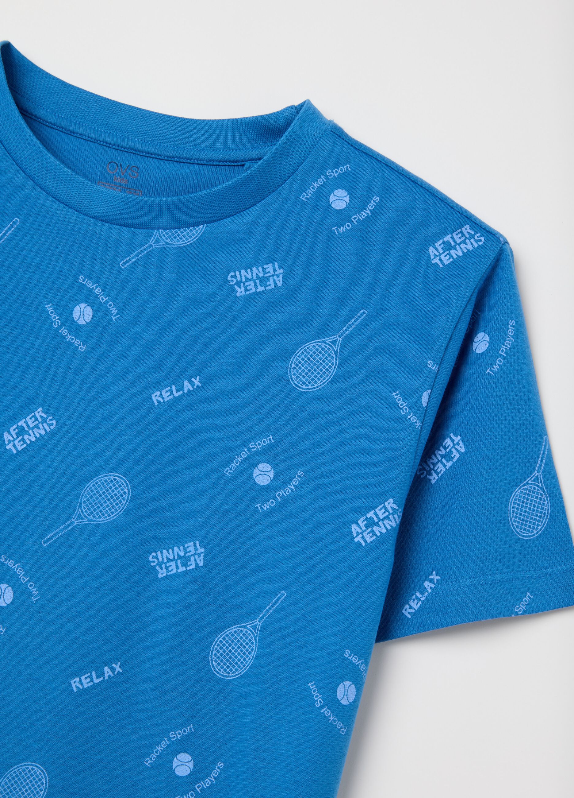 Boys' pure cotton blue regular fit set