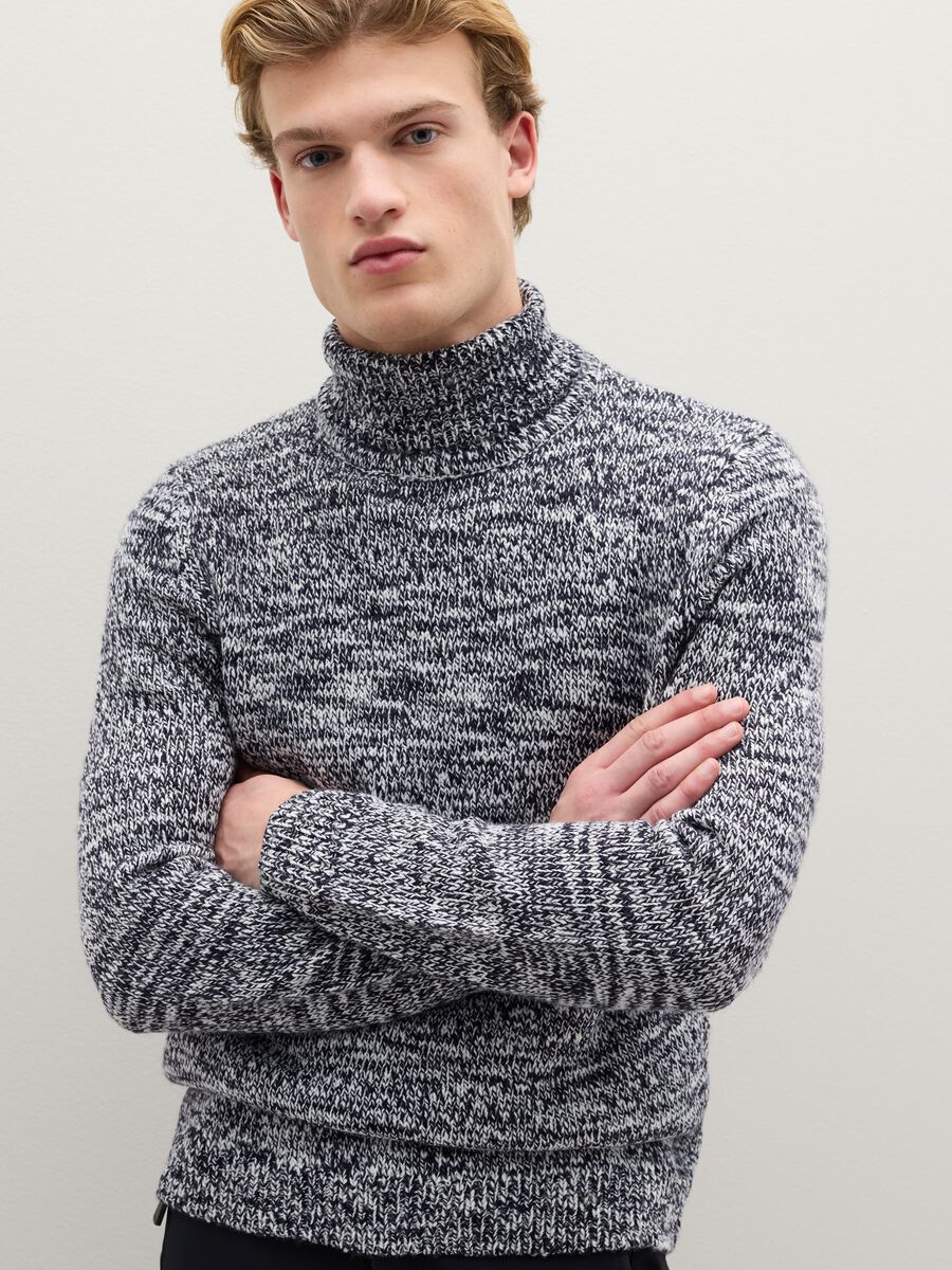 Multicolour Regular Fit High Neck Jumper_3