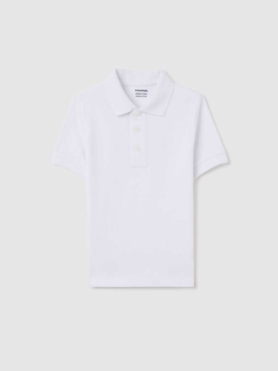 Essential white polo shirt in organic cotton_0
