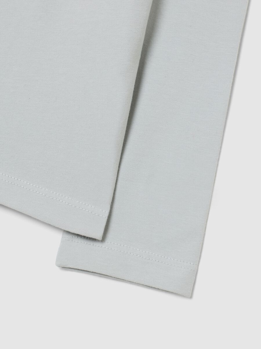 Children's grey turtleneck shirt in regular fit cotton blend_3