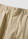 Beige linen-cotton blend trousers with an elasticated waist_1