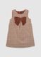 Multicolour check regular fit girl's dress with bow_0