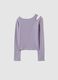 Purple cotton blend slim fit girls&rsquo; top with boat neckline_4