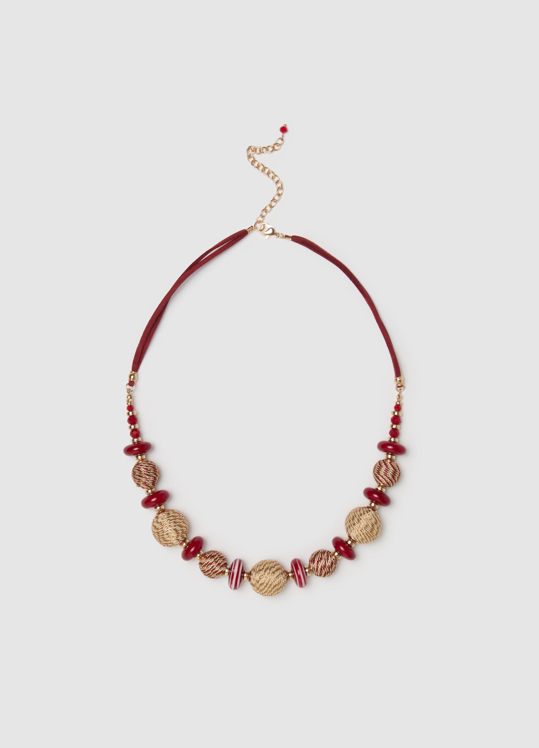 Beaded necklace with gold details