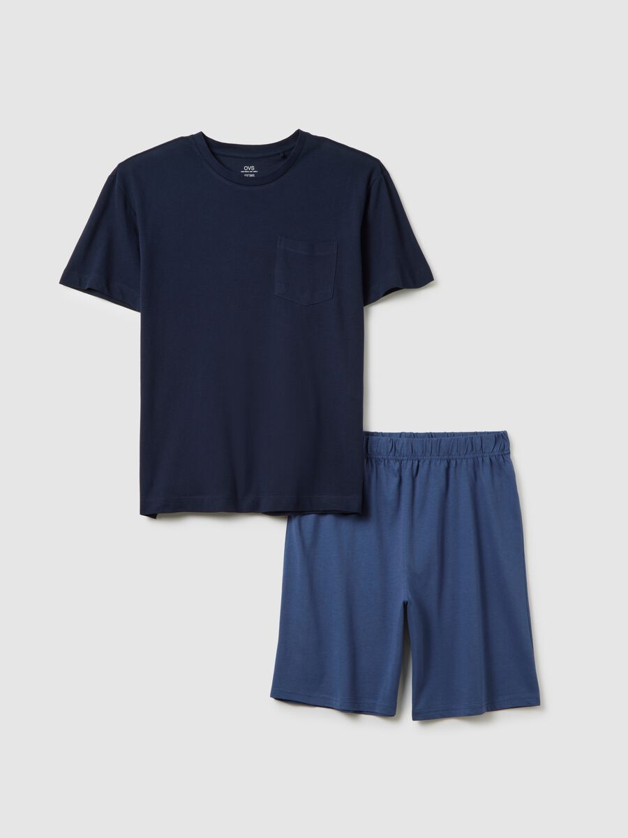 Men's blue cotton regular fit t-shirt and bermuda shorts set_4