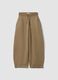 Beige cotton-blend baggy-fit jogger trousers_0