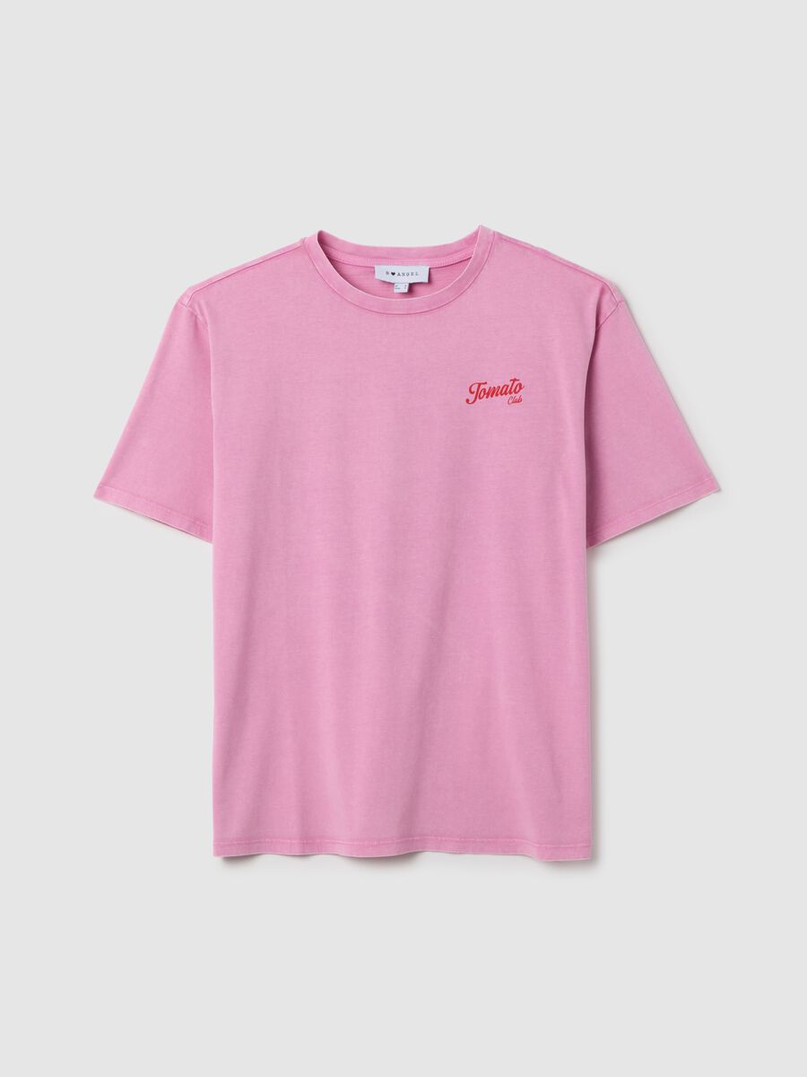Women's relaxed fit pink pure cotton T-shirt_0