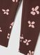 Girls' skinny cotton leggings in brown with floral prints_3