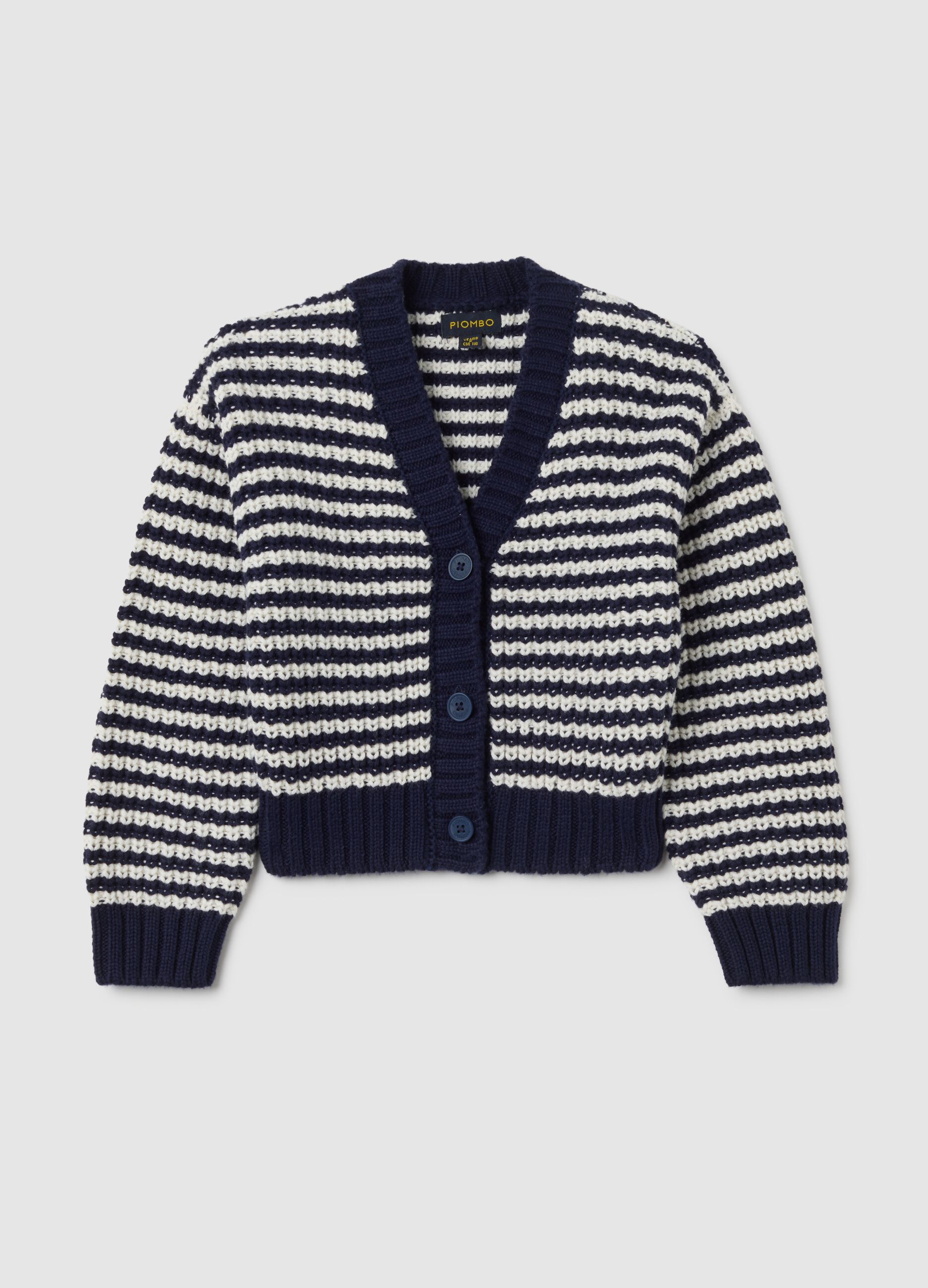 Girls' multicolour blue cotton cardigan - regular fit