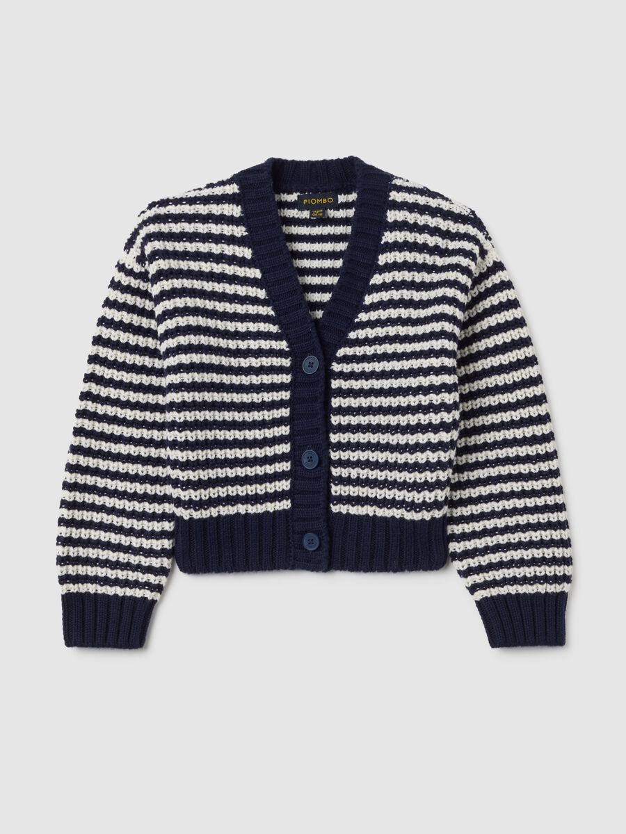 Girls' multicolour blue cotton cardigan - regular fit_3