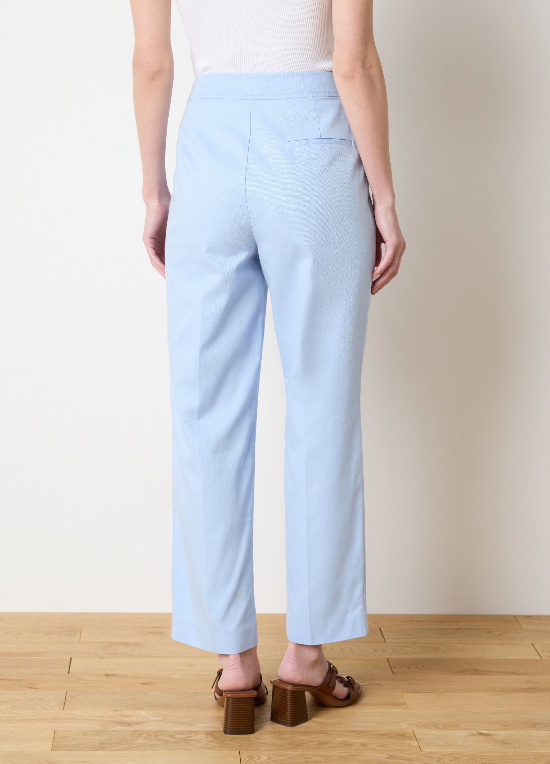 Regular-fit cotton and Lyocell trousers