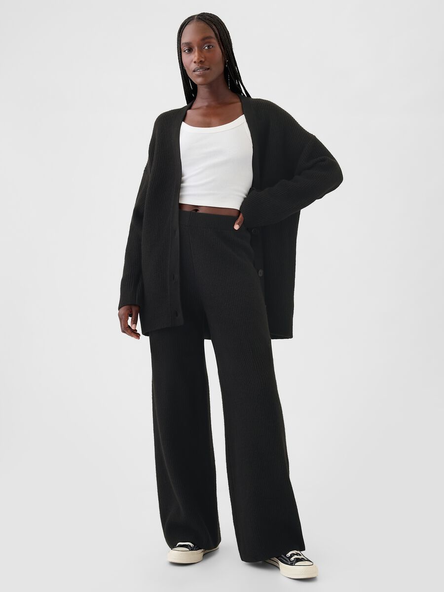 Ribbed wide-leg trousers_0