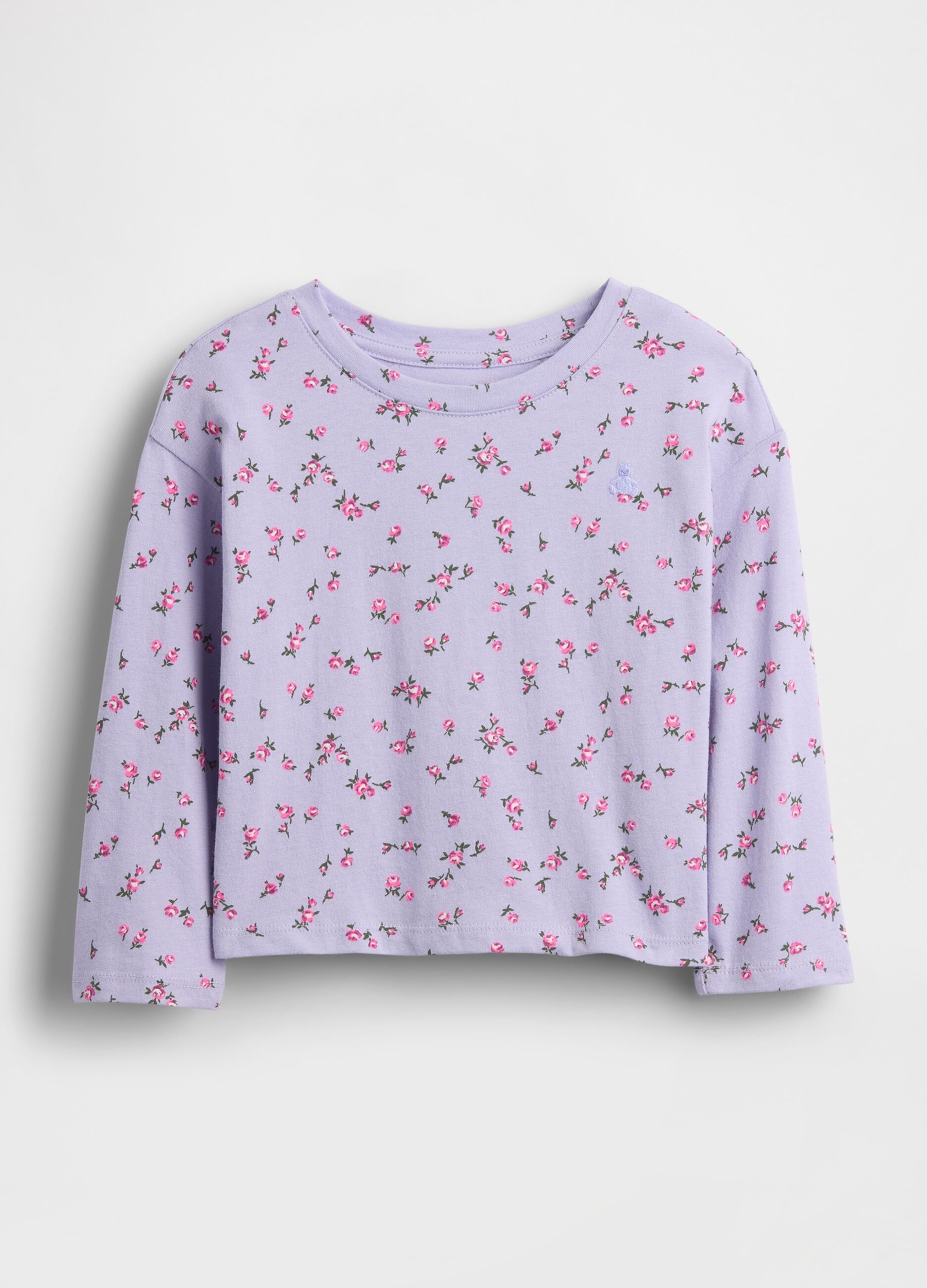 Purple cotton long-sleeve T-shirt for girls