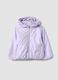 Purple padded hooded jacket with zip, regular fit for baby girl_0