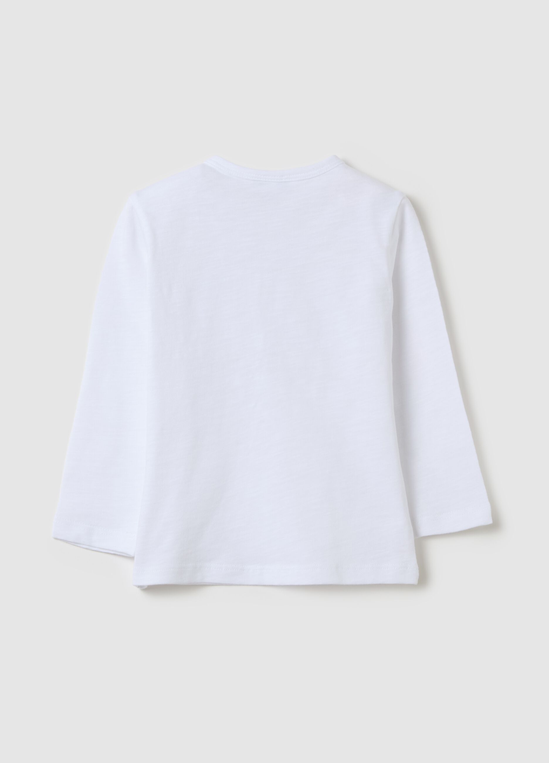 T-shirt maniche lunghe in cotone con tasca 