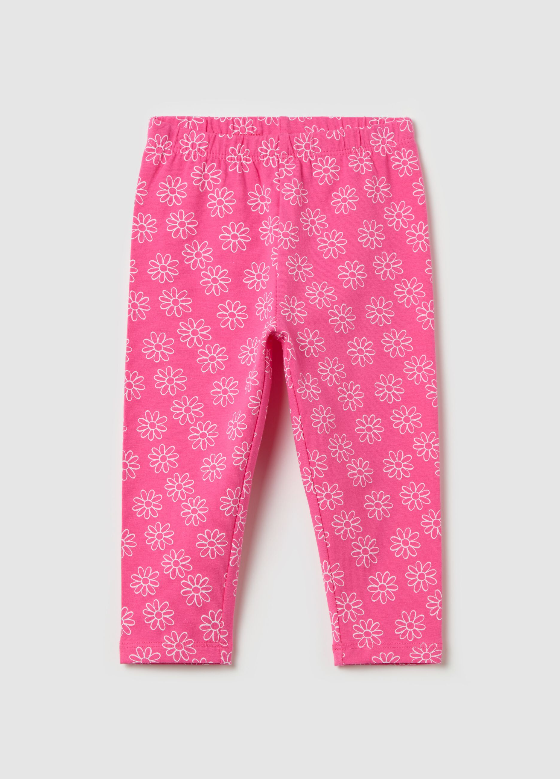 Printed stretch cotton leggings