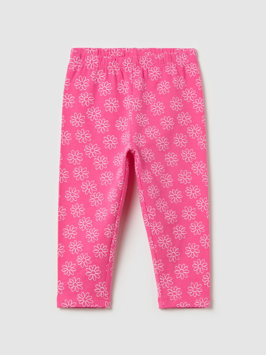 Printed stretch cotton leggings_0