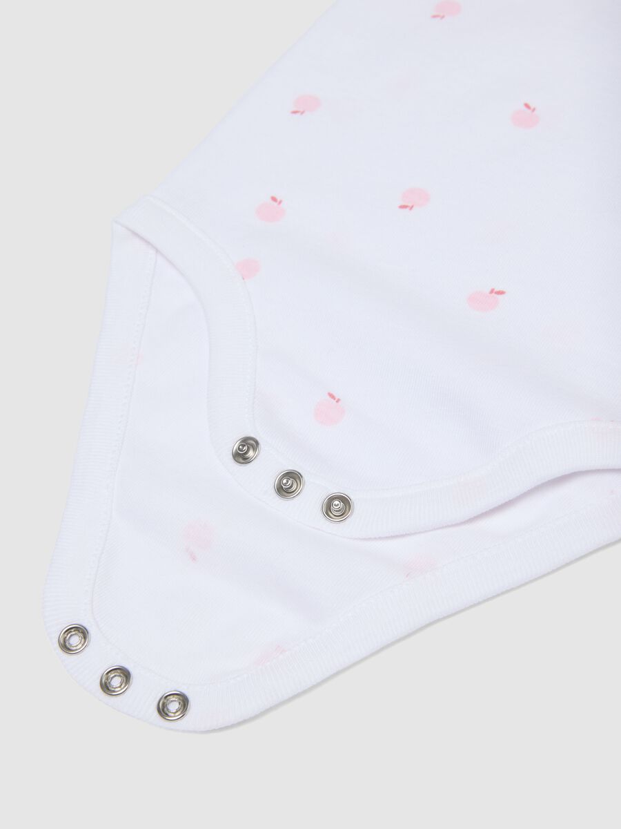 Tripack body in puro cotone multicolor da neonata con frutta_3