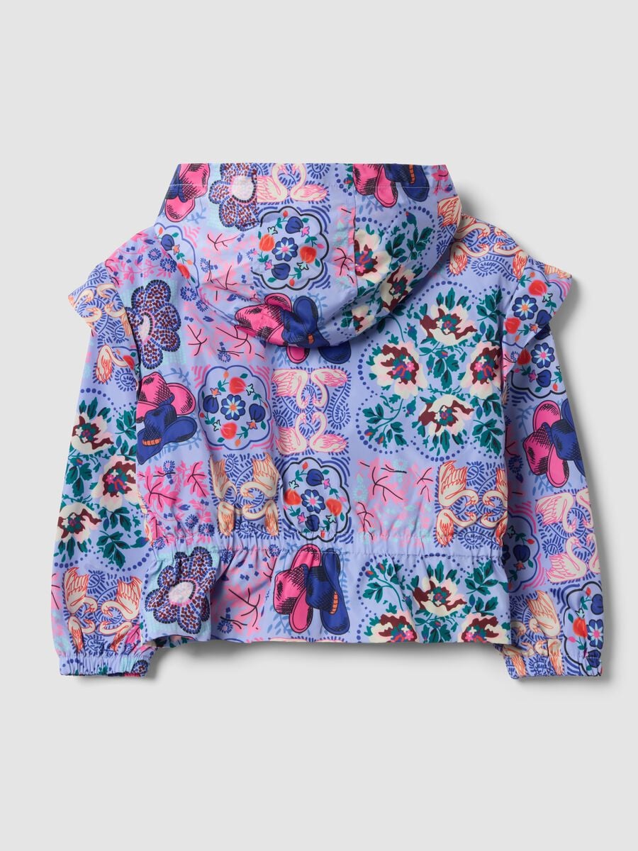 Giacca antipioggia multicolor con cappuccio e fantasia per bambina_4