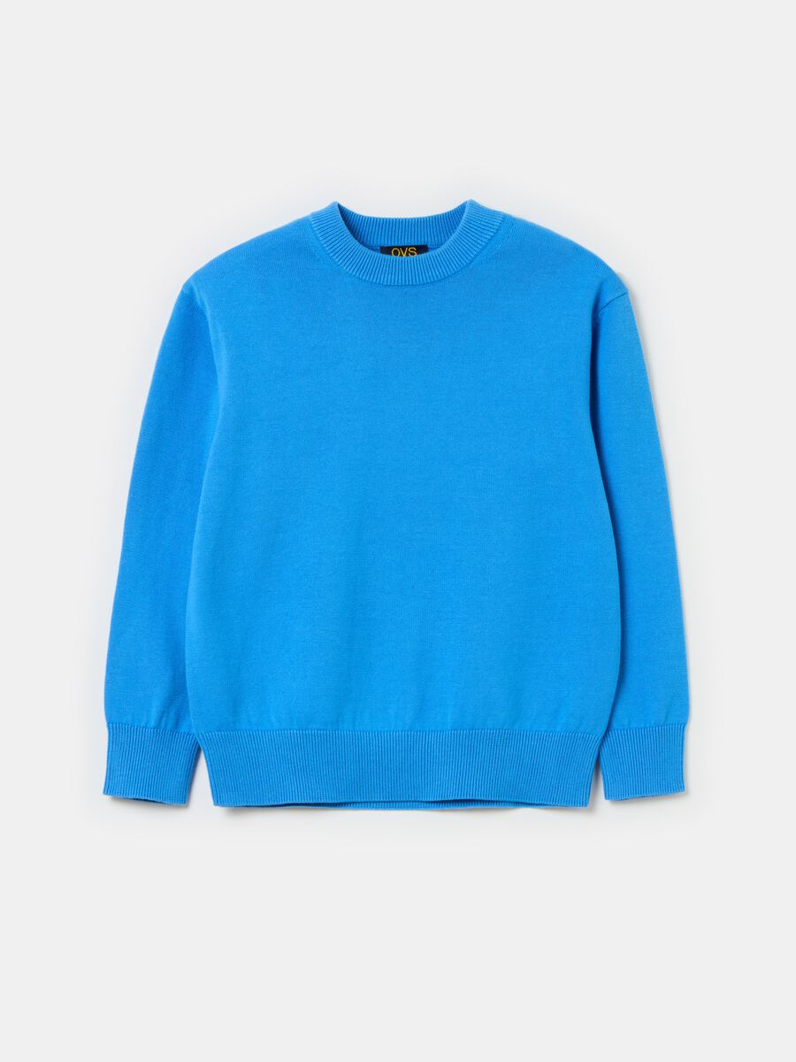 Solid colour cotton pullover_0