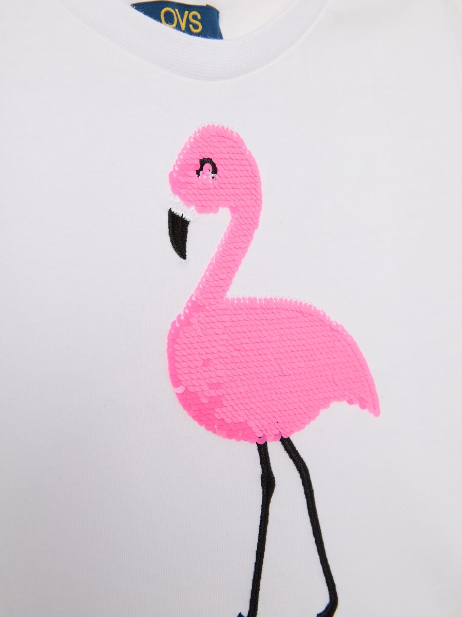T-shirt da bambina in puro cotone bianca boxy fit con stampa _2