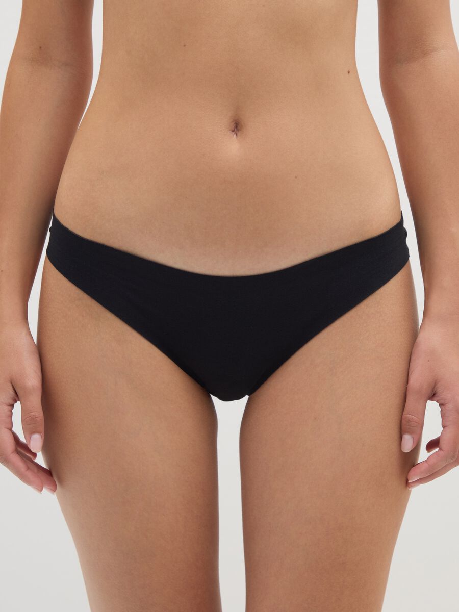 Slip in cotone elasticizzato nero regular fit_1