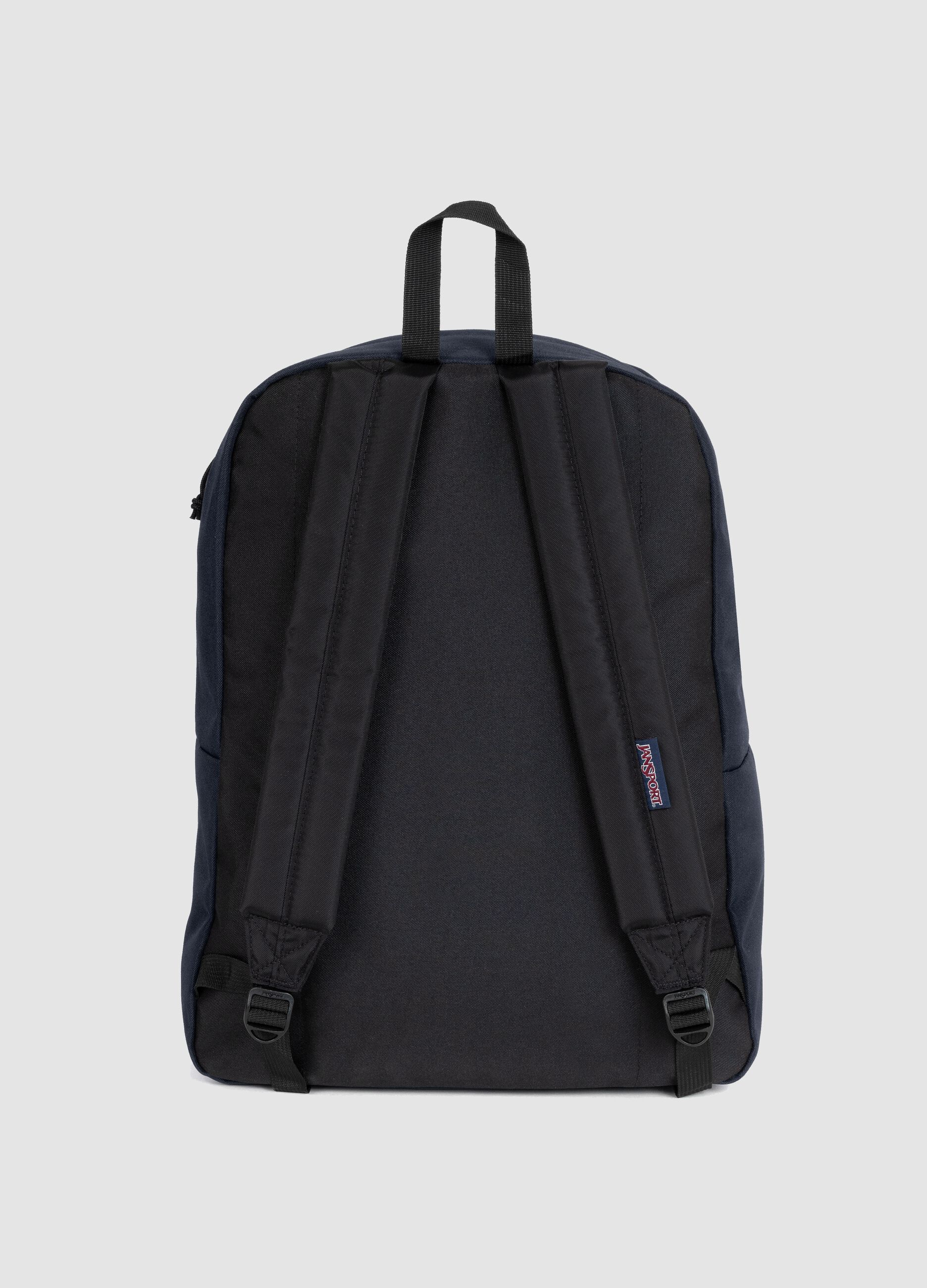 Zaino blu con tasca frontale