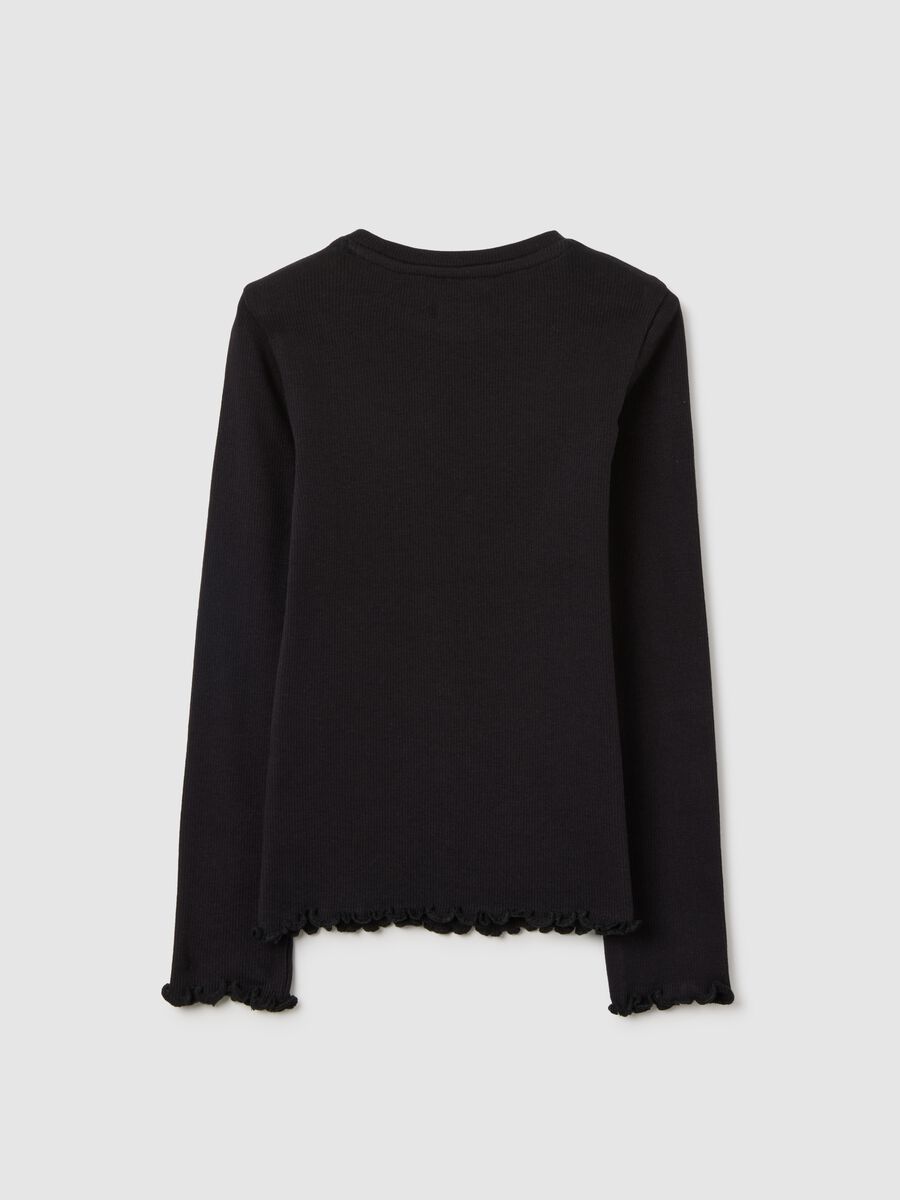 Girls' black regular fit cotton top_1