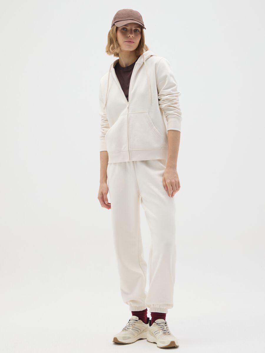 White cotton blend sweatshirt regular fit_1