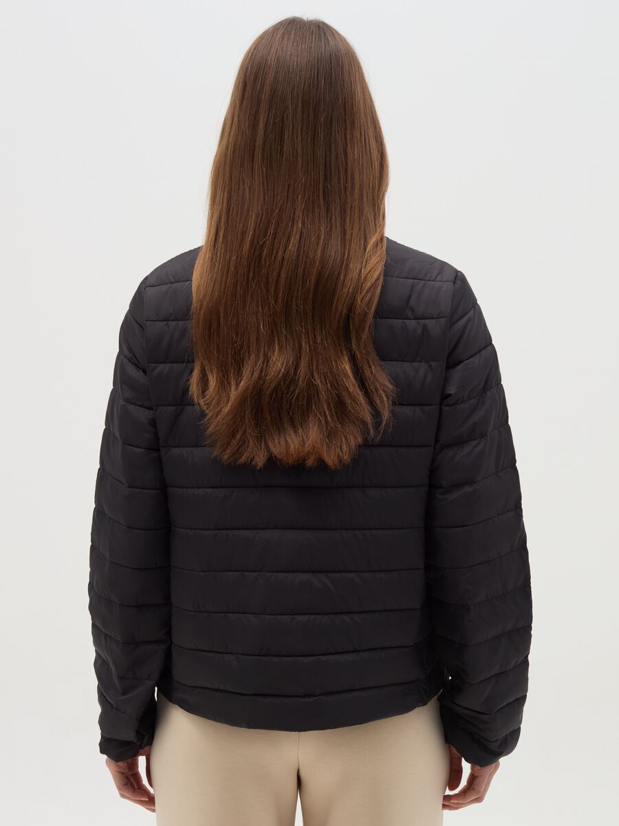Ultralight short down jacket with high collar_2