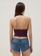 Top halter viola in tessuto elasticizzato regular fit_3