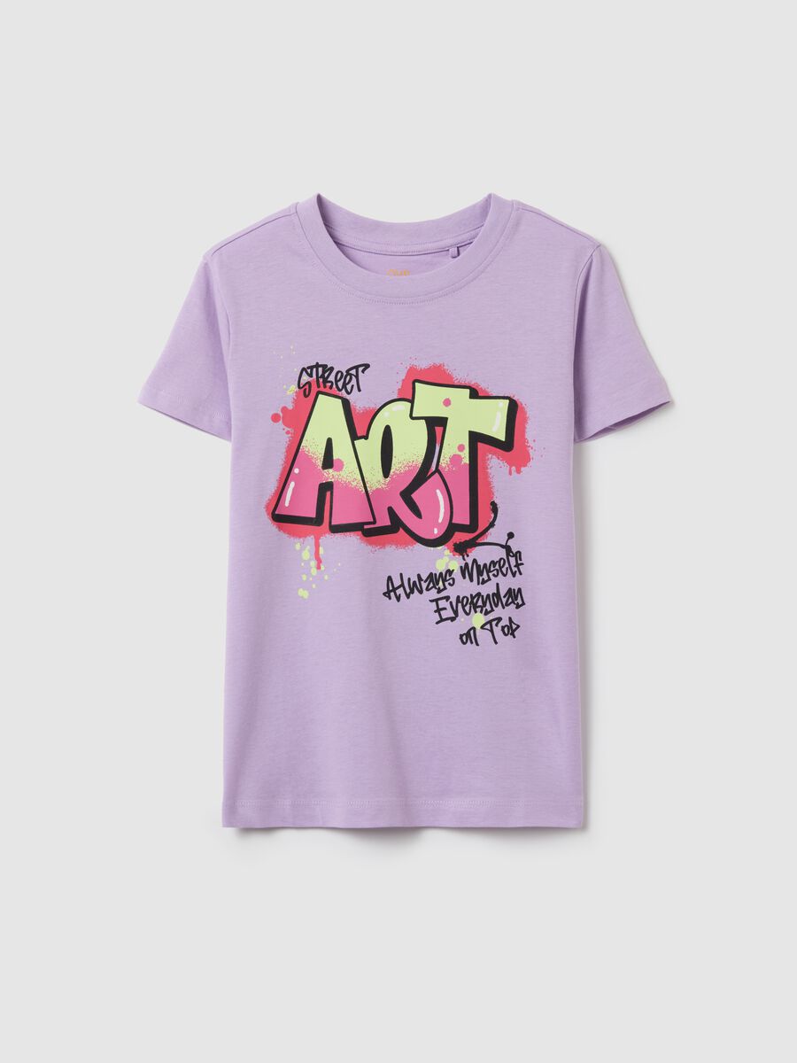 Cotton T-shirt with "Street Art" print_3