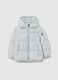 Light Grey Iconic Puffer Jacket for Kids with Hood_0