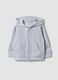Grey organic cotton hooded sweatshirt, regular fit, for boys_0