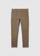 Brown skinny fit stretch cotton trousers_4