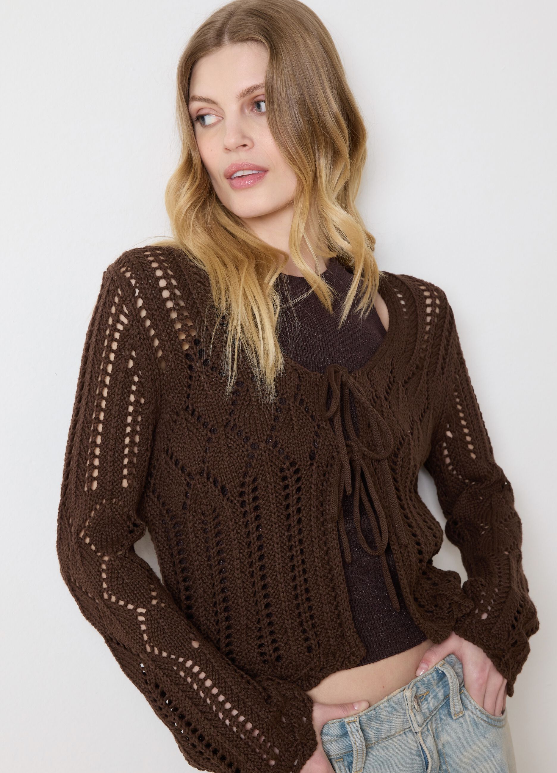 Crochet Cardigan with Ties
