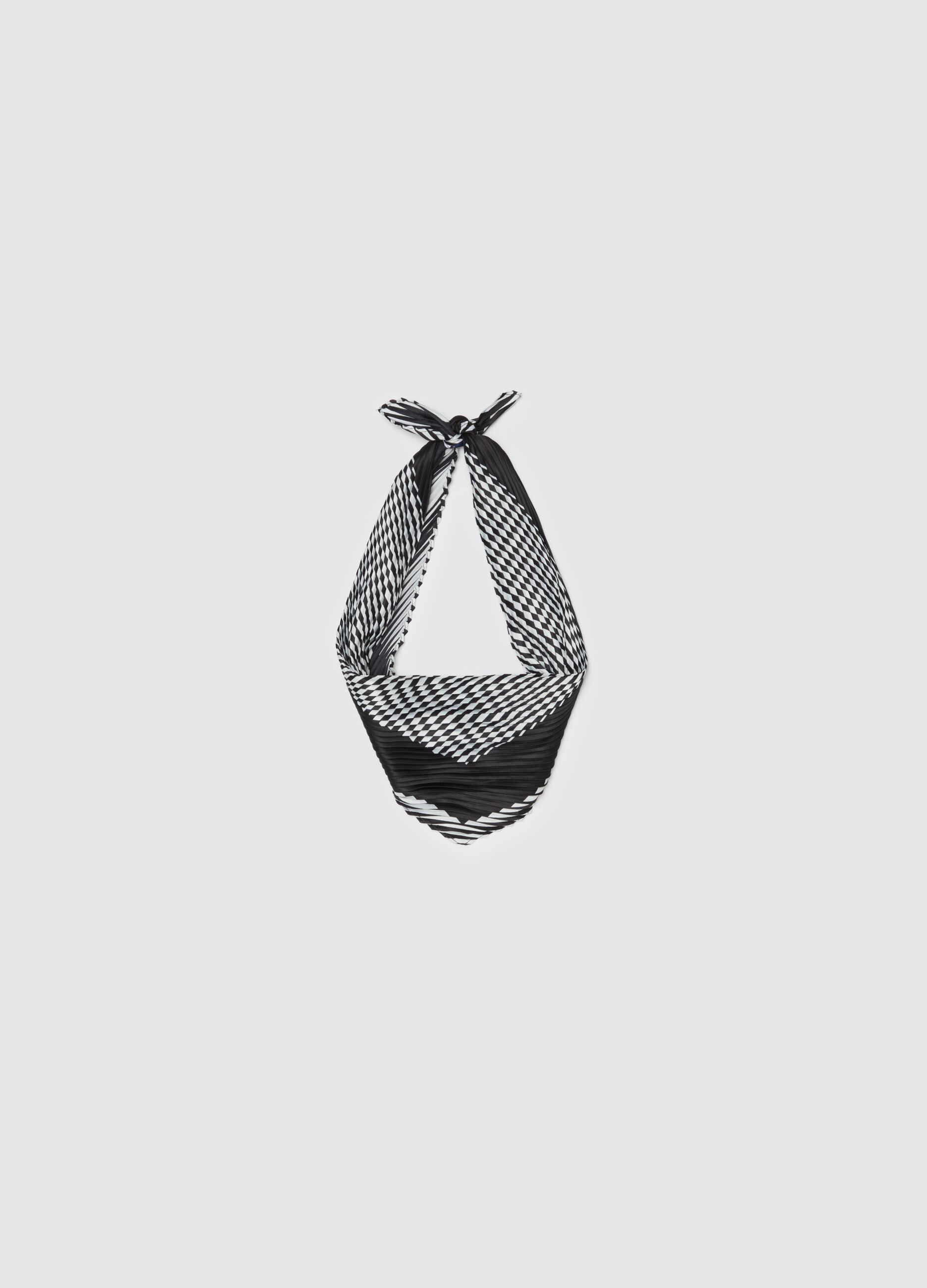 Pleated foulard with all-over print