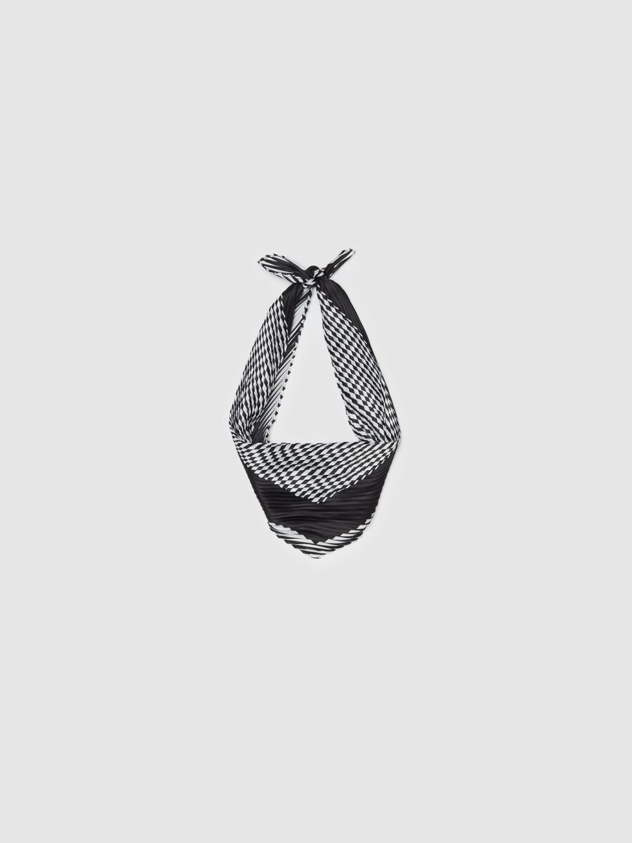 Pleated foulard with all-over print_0