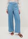 Light blue pure lyocell palazzo trousers with elasticated waist, wide-leg_1