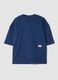 Blue crew-neck pure cotton boxy-fit T-shirt_6