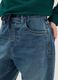 Blue cotton blend regular fit jeans with elastic waistband_2