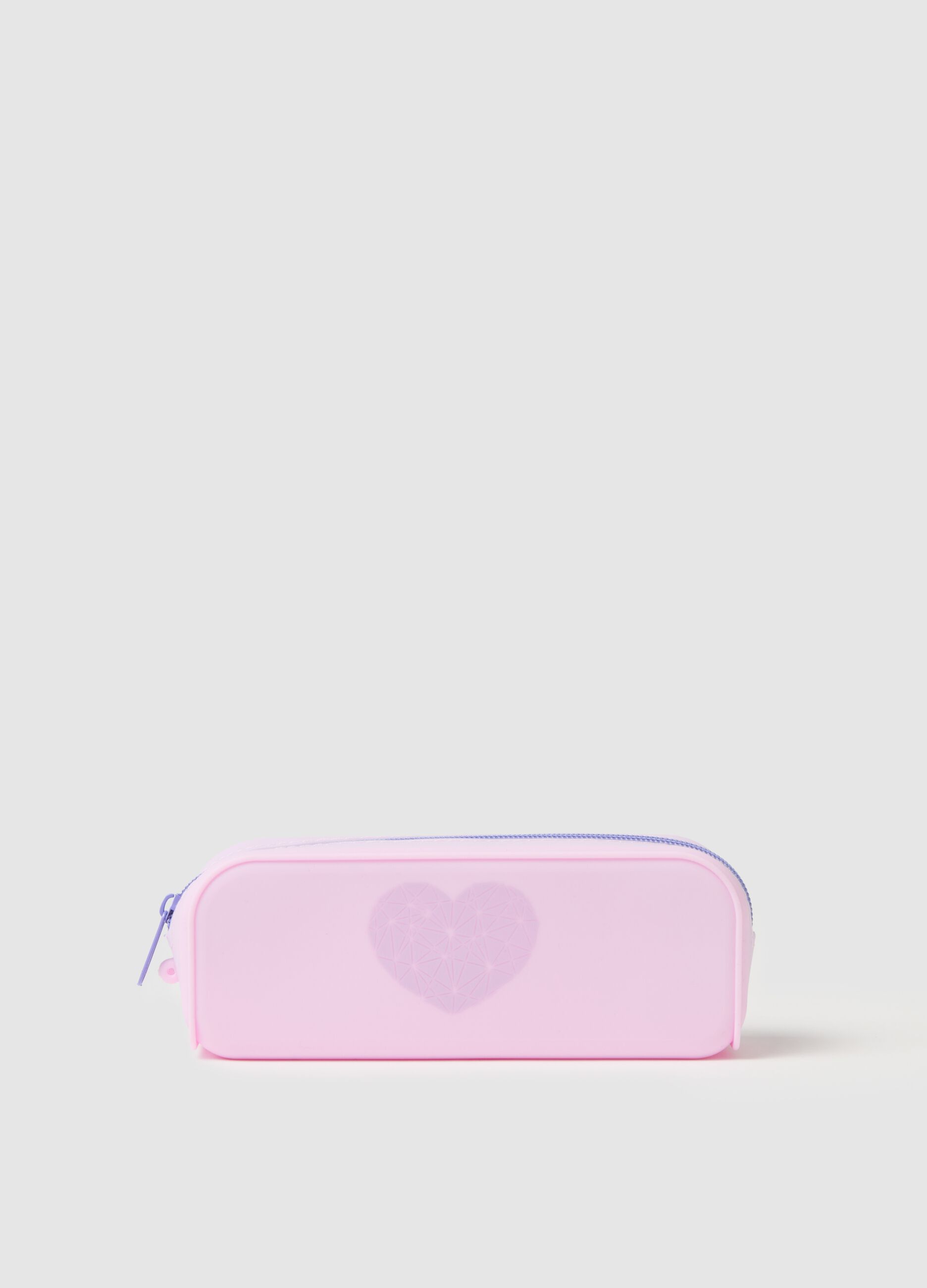 Pink silicone case with heart design