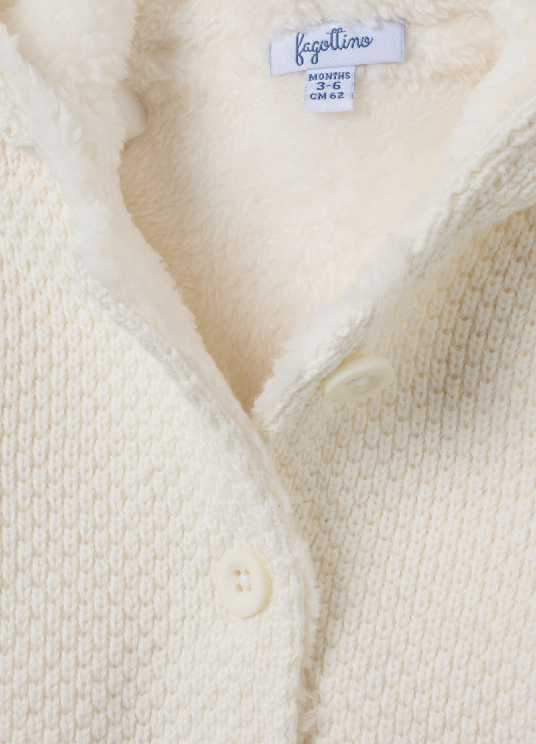 Girl's white cotton coat regular fit