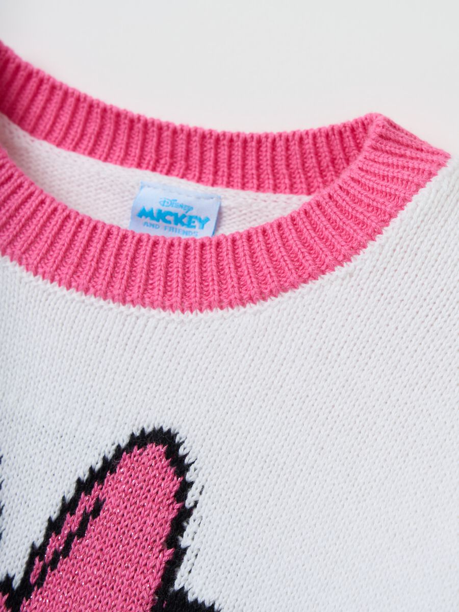 Cotton pullover with jacquard Minnie Mouse design_3