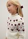 White regular fit girl's jumper with geometric pattern_3