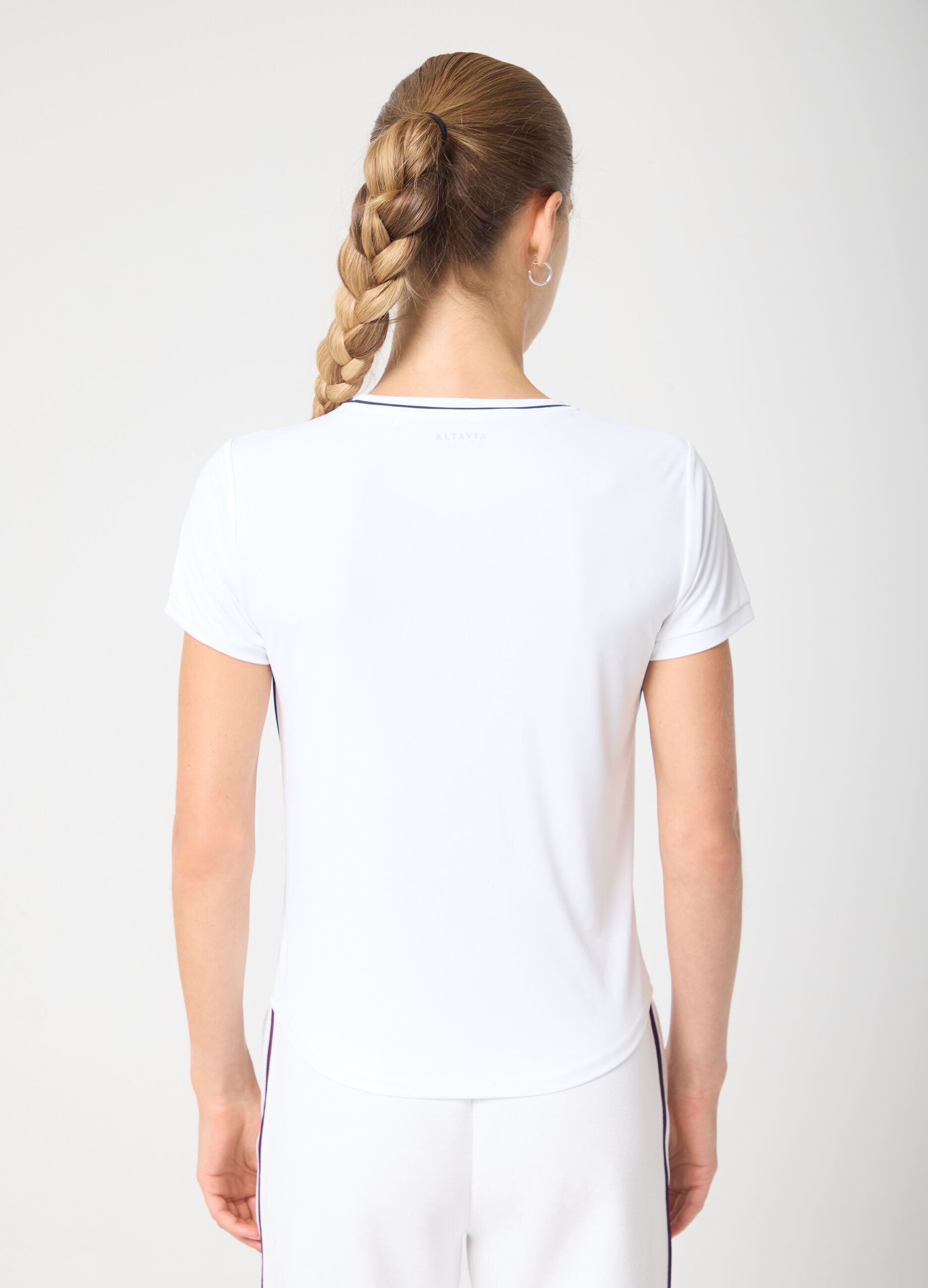 Breathable technical fabric T-shirt with contrasting trims ALTAVIA COURT